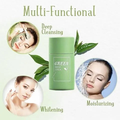 Green Tea Mask Stick – Deep Cleansing Blackhead Remover, Oil Control & Pore Minimizer for Clear Skin