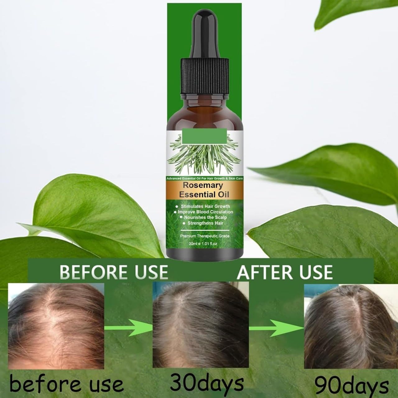 Rosemary Flourish Oil for Hair Growth 30ml – Natural Scalp Treatment for Thicker, Stronger & Healthy Hair