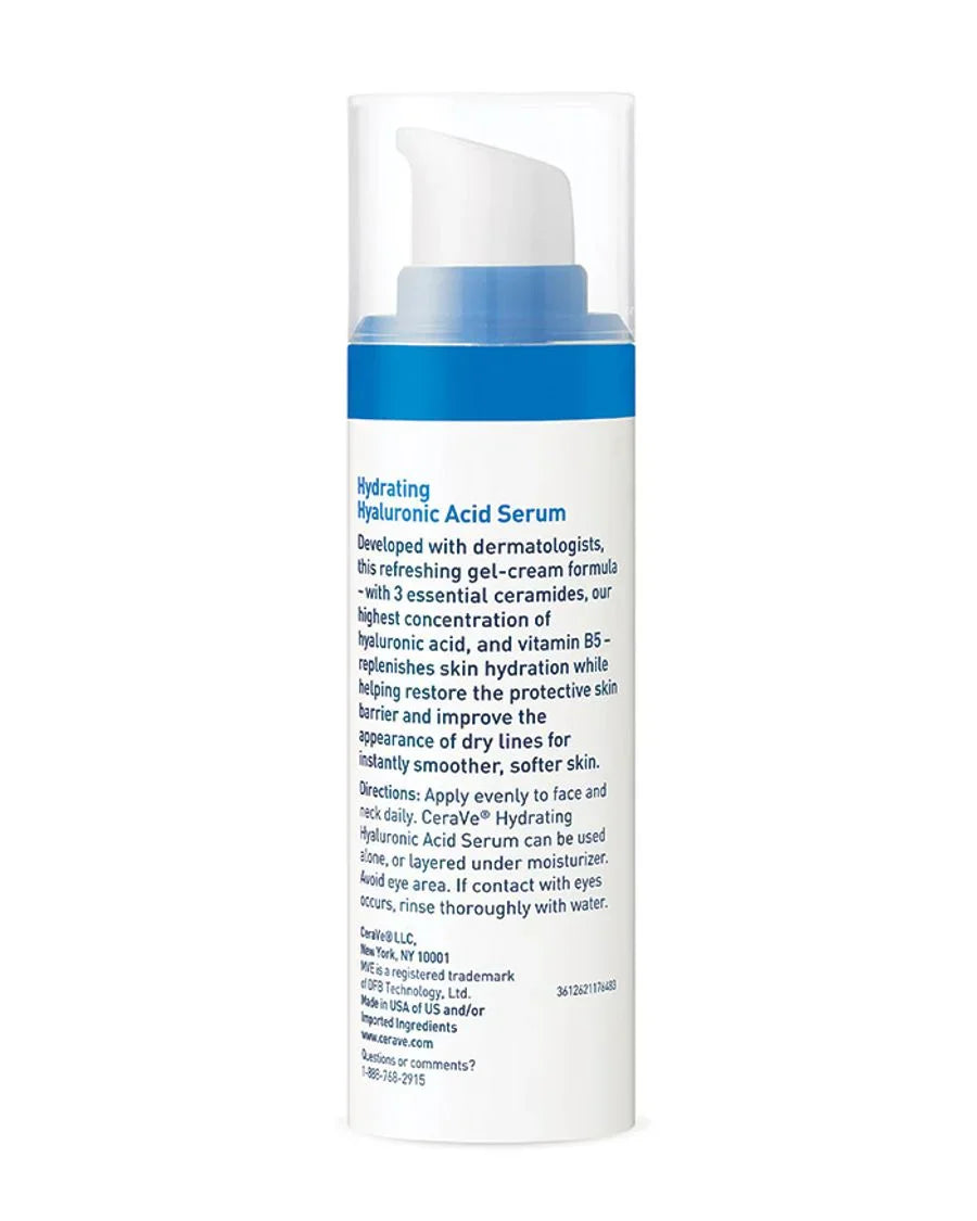 CeraVe Hydrating Hyaluronic Acid Serum – Daily Face Serum for Intense Hydration & Smooth, Healthy Skin