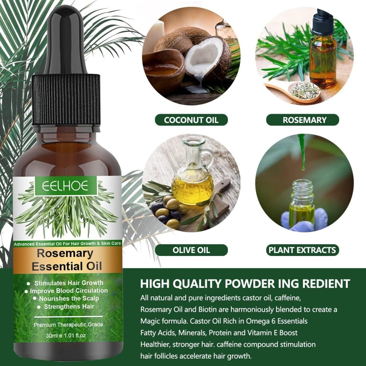 Rosemary Flourish Oil for Hair Growth 30ml – Natural Scalp Treatment for Thicker, Stronger & Healthy Hair