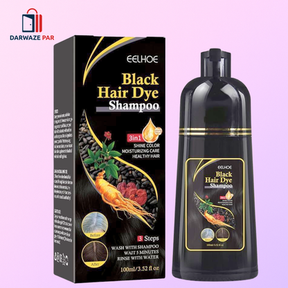 Natural Black Hair 3-in-1 Dye Shampoo – Instant Hair Color, Conditioner & Long-Lasting Shine