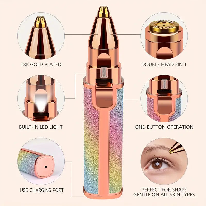 Flawless Facial Hair Remover - Perfect for Sensitive Skin | (2in1) Painless & Rechargeable