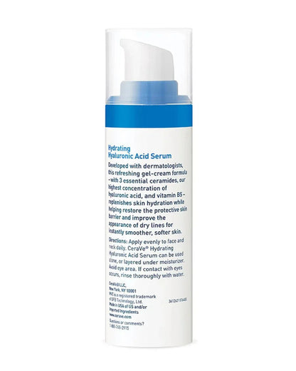 CeraVe Hydrating Hyaluronic Acid Serum – Daily Face Serum for Intense Hydration & Smooth, Healthy Skin